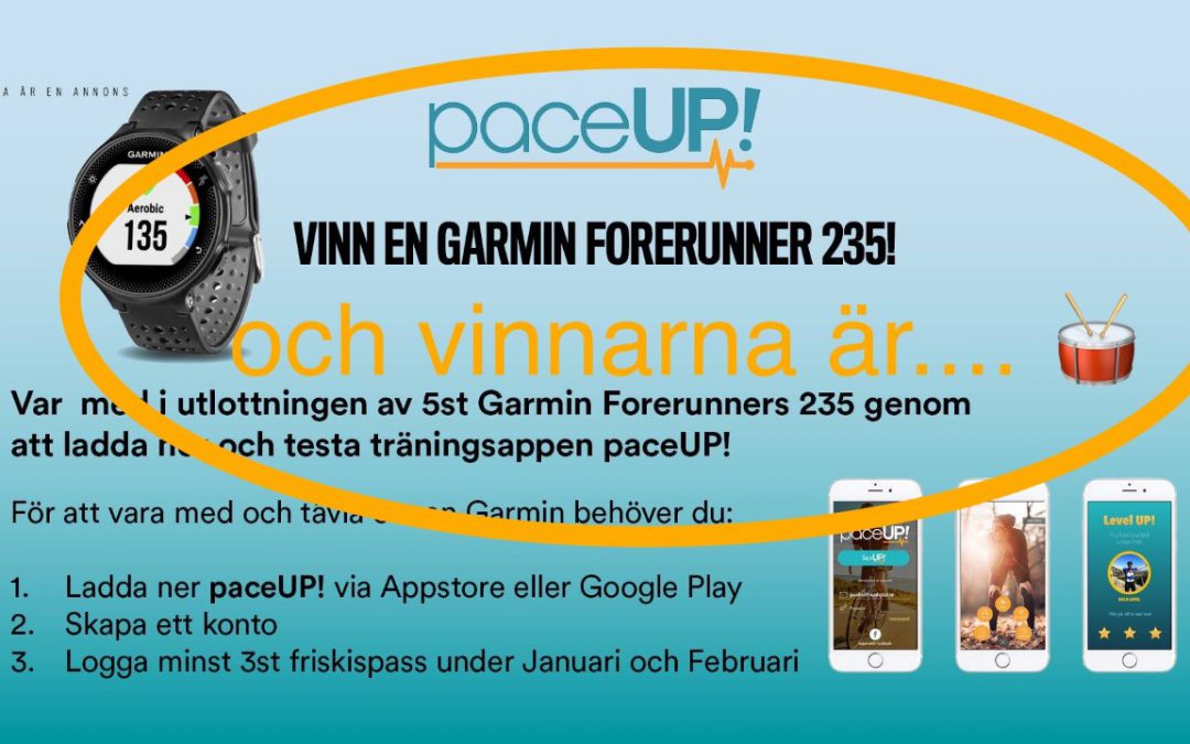 PaceUP! + Friskis&Svettis = 5st vinnare av en Garmin Forerunner!